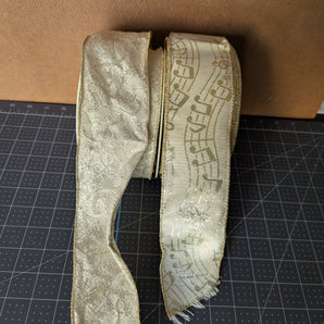 Thick Gold Wire-Edged Craft Ribbon