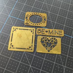 Set of Love Themed Embossing Stencils (1990s)