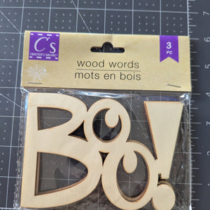 Crafters Square "Boo!" Wood Words - 3pc Pack