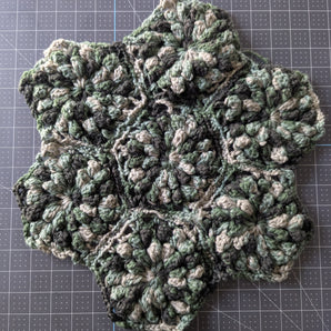 Large Green Multi-Color Crochet Doily