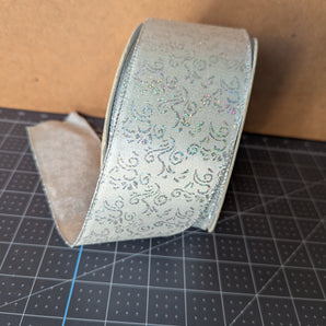 Silver Metallic Wire-Edged Craft Ribbon