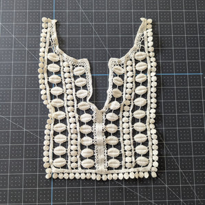 White Crochet Lace Collar or Applique - "Seeds"