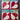 Set of 4 Red Heart Quilt Squares - 58E