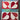 Set of 4 Red Heart Quilt Squares - 58F