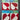 Set of 4 Red Heart Quilt Squares - 58G