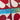Set of 4 Red Heart Quilt Squares - 58G