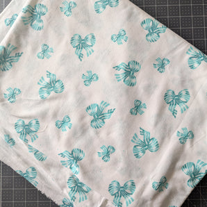 Teal Bowties - Non-Stretch Jersey ~ 3.8yds, 58in Width