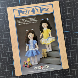 Party Time Crochet Stiches Doll Clothing Leaflet (1990)