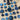 Set of Vintage Plastic Blue Shank Buttons - Mixed Sizes