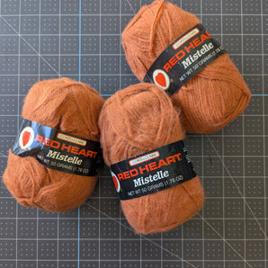 Red Heart Mistelle Yarn - Rust - Bundles of 3 Skeins