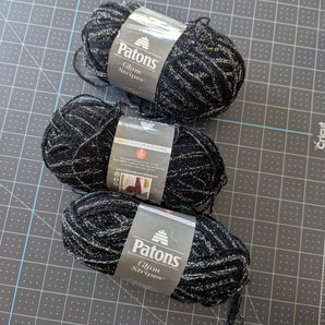 Patons Glam Stripes Yarn Bundle - Black