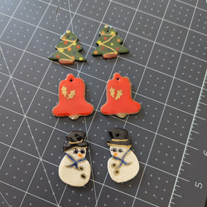 Set of 6 Handmade / Hand-Painted Ceramic Charms - Lot D