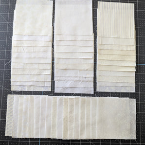 Bundle of 50, 4-inch Quilt Squares - White on White