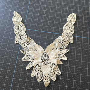 Off White Crochet Applique or Collar - Lois