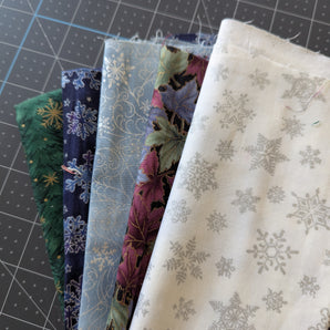 All Aglow - Small Christmas Fabric Remnants Bundle