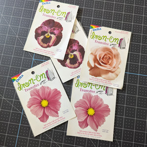 Bundle of Iron-On Flower Transfers by Delta - 5pcs