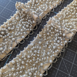 Vintage Hand-Beaded Trim Destash / As-Is, Needs Repair