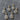 Set of 6 Dark Silver Base Metal Pineapple Charms