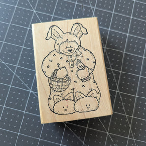 Darcie's Country Folk Bunny Bear Stamp (1995)