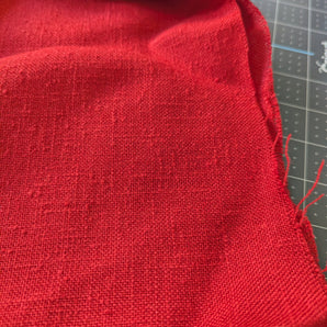 Red Poly Rayon (?) Slub - .66yd, 56in Width