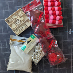 Heart Shaped Ornament Containers & Filler Bundle