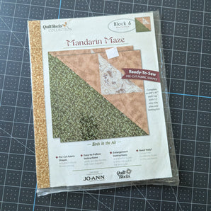 QuiltBlocks Collection - Mandarin Maze: Block 6 "Birds in the Air" - Ready-to-Sew Pre-Cut Fabric Shape for Joann Fabrics