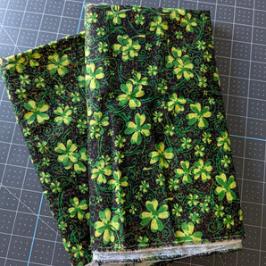 Four Leaf Clover - Cotton Remnant - 2pcs, Totaling 2yds, 42in Width
