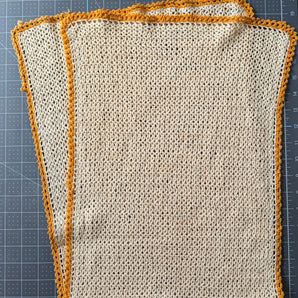 Vintage Table Runner ReFabric with Yellow Border