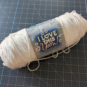 I Love This Yarn! in White - Partial Skein (6.7oz)