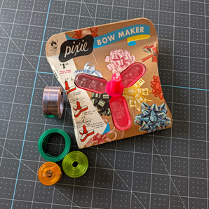 1960s Pixie Bow Maker & Bonus Vintage Ribbon