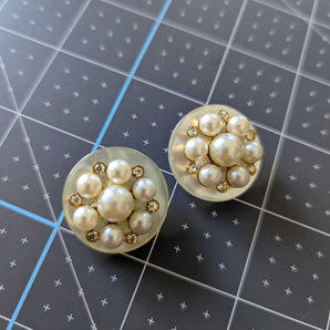 Set of Two Vintage Pearl Buttons - 1 1/8 inches