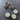 Two Strand Beads - Silver Plastic with Faceted Gray Center