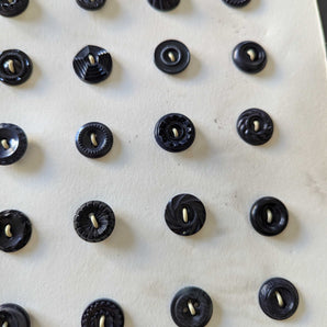Vintage Button Collection - Plastic Navy Blue, Sew Through - Size Small