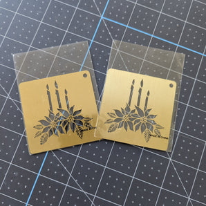 Poinsettia & Candles Embossing Stencils (Set of 2) - 1993