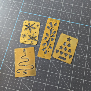 Bundle of 4 Embossing Stencils - Christmas Theme