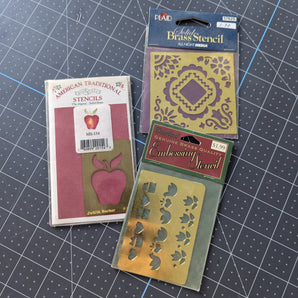 Set of 3 Misc Vintage Embossing Stencils