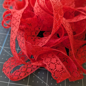Soft Red Lace - 10-yards