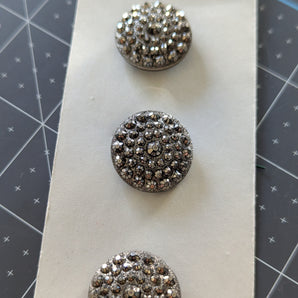 Vintage Rhinestone Covered Shank Buttons - 7/8-inch
