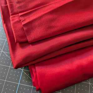 3pc Complementary Red Satin Fabrics
