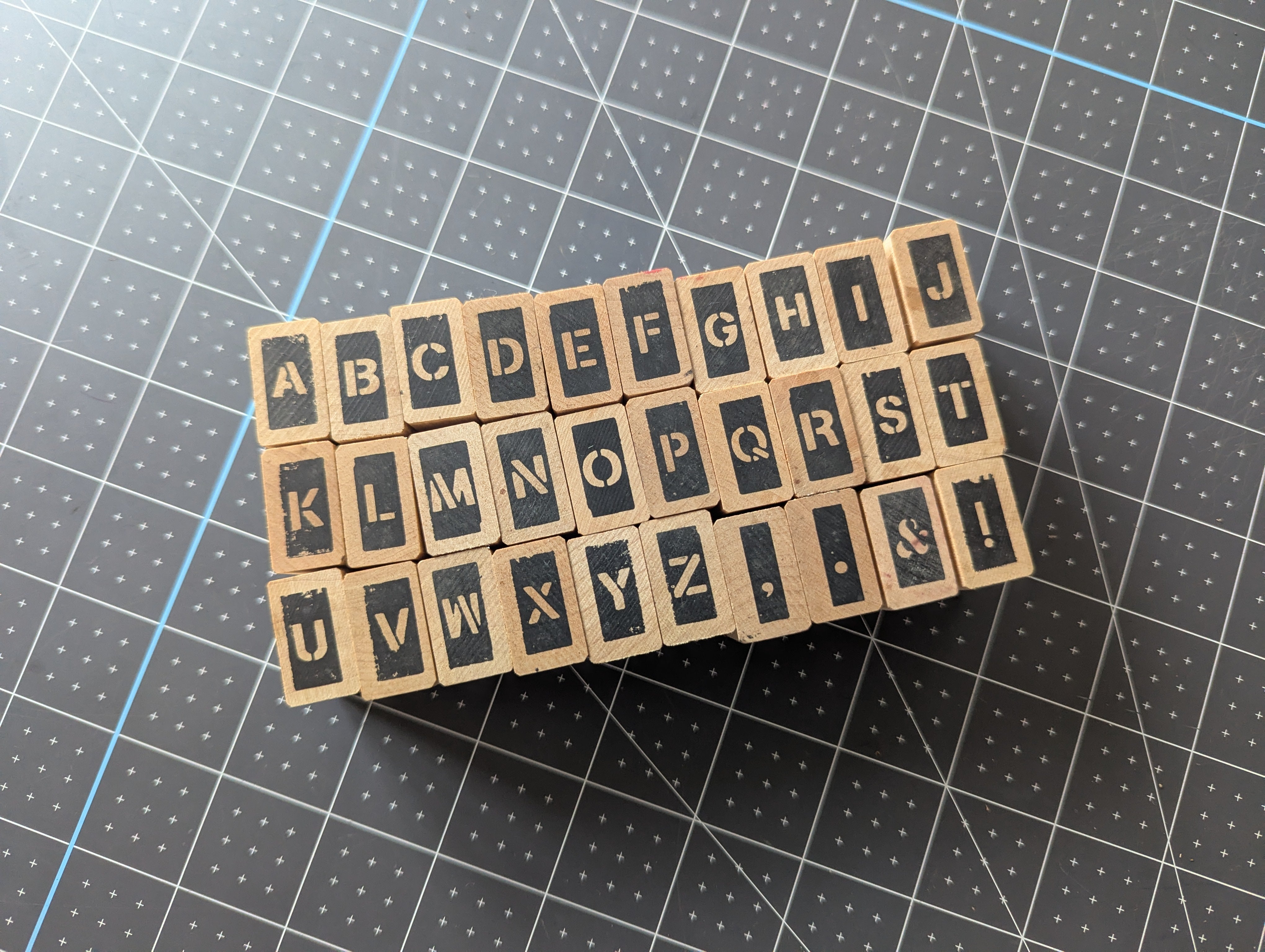 Alphabet Stamp Set - Letters with Backgrounds – Remnants by Peo Vee
