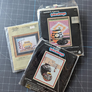 Set of 3 Needlecraft Patterns Only - Counted Cross Stitch and Longstitch