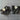 Set of Two Ribbon Pin Embellishments with Large Square Rhinestone